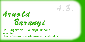 arnold baranyi business card